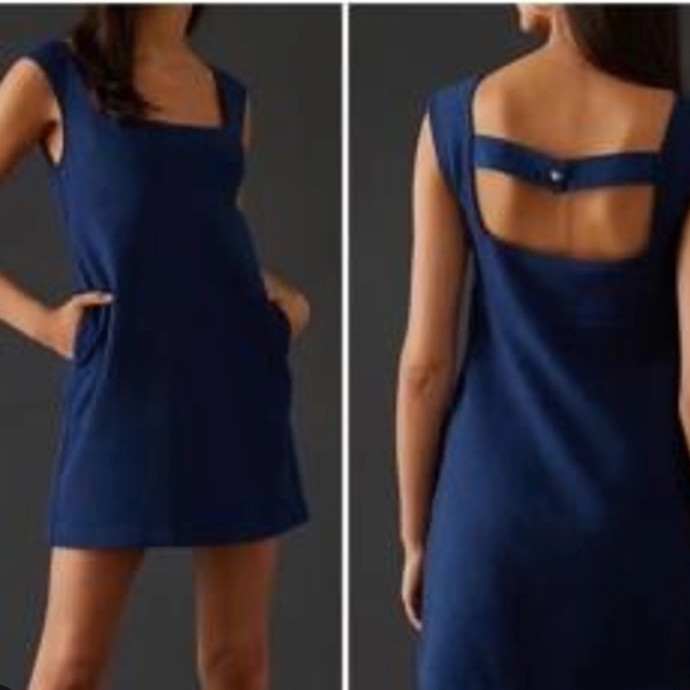 MAEVE by Anthropologie Deep Blue Mini Dress